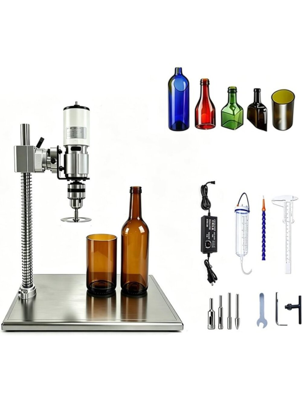 Versatile Electric Bottle Cutter - 7-Speed, 360° Rotatable, Ideal for Glass